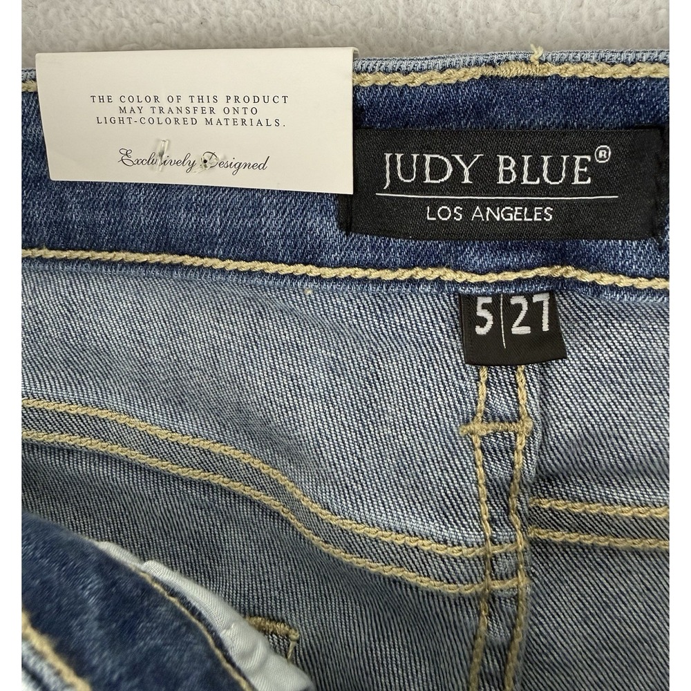 Judy Blue Relaxed Fit High-Rise Jeans Women's 5/27 Blue Stretch Denim JB82336LT - Picture 8 of 13